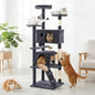 Large Cat Tree 70 Inch, Multi-Level Cat Tree Tower with Condo, Perches, Sisal Scratching Posts and Climbing Ladder, Pet Play House with Dangling Balls for Indoor Cats, Dark Grey