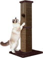 Cat Scratching Post 32 Inch for Indoor Large Cats and Kitten, Nature Sisal Tall Cat Scratch Post, Sisal Cat Scratcher Improve Cat's Scratching Habits and Protect Your Furniture, Full Brown