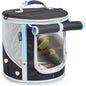 Small to Medium Bird Travel Carrier Cage, Portable Parrot Parakeet Cockatile Conure Transport Cage with Clear Window and Fabric Shade, Round Carry Bird Bag