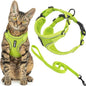 Voyager Escape-Proof Step-in Lock Cat Harness & 5ft Neoprene-Handle Leash Set All-Weather Mesh with Reflective Stitching for Small to Large Cats by Best Pet Supplies, Lime (327), M