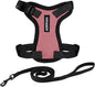 Voyager Escape-Proof Step-in Lock Cat Harness & 5ft Neoprene-Handle Leash Set All-Weather Mesh with Reflective Stitching for Small to Large Cats by Best Pet Supplies, Pink/Black Trim, XXS