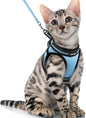 rabbitgoo Cat Harness and Leash Set for Walking Escape Proof, Adjustable Soft Kittens Vest with Reflective Strip for Cats, Comfortable Outdoor Vest, Light Blue, XL