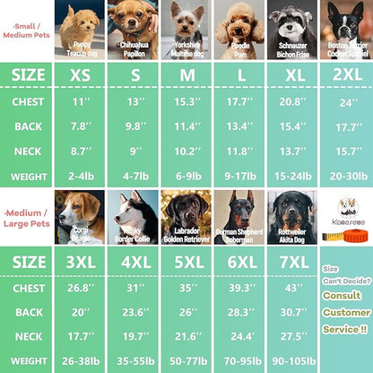 Koneseve Dog Shirt Pet Plaid Clothes T-Shirt Sweater Matching Breathable for Large Dog Adorable Casual Cozy Halloween Thanksgiving Christmas Costumes (Green; 5XL)