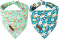 ARING PET Easter Dog Bandana 2 Pack-Cute Green Easter Eggs Dog Bandanas, Reversible Rabbit&Carrot Dogs Triangle Bibs Bunny Pet Scarf