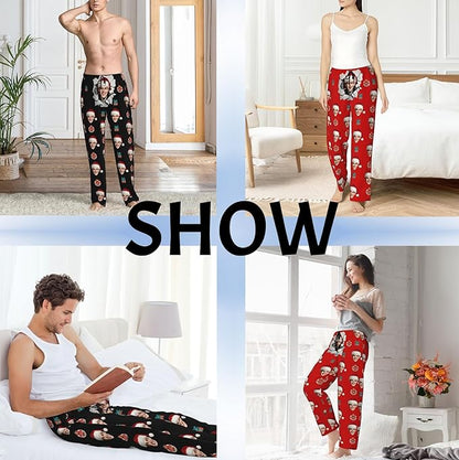 Custom Pajama Pants with Face customized PJ Pants Christmas Valentine gifts for Men Women