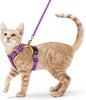 rabbitgoo Cat Harness and Leash for Walking, Escape Proof Soft Adjustable Vest Harnesses for Cats, Easy Control Breathable Reflective Strips Jacket, Purple&Yellow,S