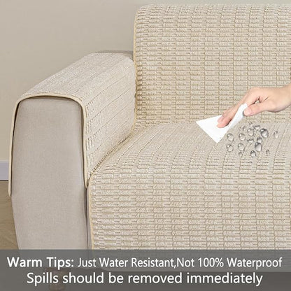 Muamar Dog Bed Protector, Anti-Slip Waterproof Sofa Covers for Living Room Couch, Dog Mat, Pet Pad - 30x82 inch, Cream White