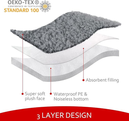 Dog Bed Covers Soft Plush Replacement Washable, Waterproof Pet Mattress Bed Liner Grey 44x35 Inches, for Dog/Cat, Cover Only