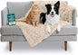 Furhaven Waterproof Throw Blanket for Dogs & Indoor Cats, Washable - Shaggy Plush Calming Long Faux Fur & Velvet Dog Blanket - Taupe, Large