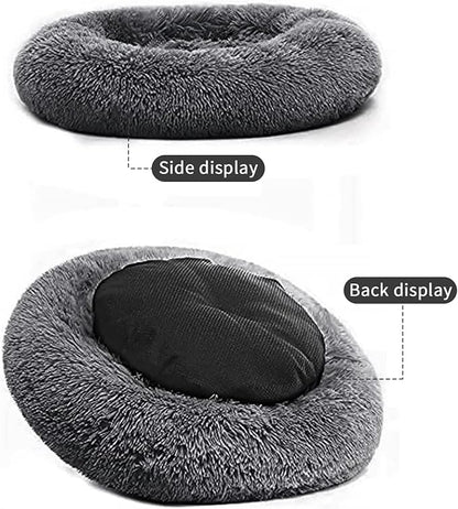 Nisrada Dog Bed for Medium Large Dogs, 36 inch Calming Dogs Bed, Washable-Round Cozy Soft Pet Bed for Puppy and Kitten with Slip-Resistant Bottom