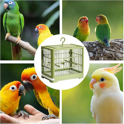 2025 New Carry Cage for Parakeet Portable 30x23x26cm Bird Travel Carrier Cage with Pull Out Tray Hook Handle Easy Transport Install for Various Birds Macaws Sparrow Conures Cockatiels