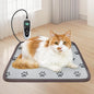 Cat Heating Pad 18x18 in with Smart Thermostat Switch and Power Line Protection Tube,Obtained MET and UL Dual Certification,Waterproof Pet Heating Pad for Cats-Paw Print