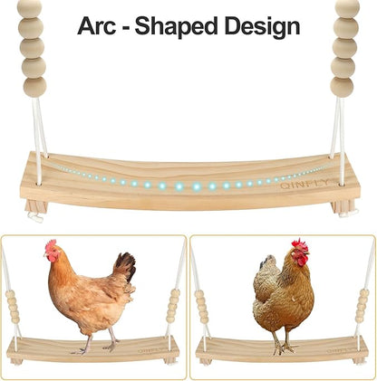 Arc-Shaped Chicken Swing Perch Enrichment Toys Handmade,Chicken Accessories for Chicken Coop Decor,Run,Playground Must Haves,Essentials Supplies for Real Chickens,Hens