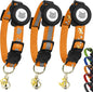Cat Collar with AirTag Holders, 3-Pack, Reflective Breakaway Safety Collars, Bells and Matching Charms, Adjustable, Paw Hearts, Moon Stars Design, Lucky Charm, Red, Blue, Black (Orange)