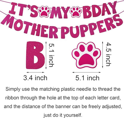 Dog Birthday Decorations, Multi Sizes Dog Birthday Bandana Girl Dog Birthday Hat Crown Bow Tie Birthday Numbers It’s My Bday Mother Puppers Sign Banner for Large Extra Large Dogs (Pink, X-Large)