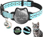 Waterproof Airtag Cat Collar, Breakaway Cat Airtag Collar with Luminous & Reflective Pattern Strap, Lightweight Kitten Collars for Apple Air tag, Hidden Holder for GPS Tracker - Cats, Kittens (9-13")