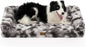Faux Fur Orthopedic Dog Bed, Large Dog Bed, Supportive Foam Pet Sofa with Waterproof Lining Cover, Washable U-Shaped Pet Couch with Anti-Slip Bottom Design, Tie-dye Grey XL 42x30x7 inch