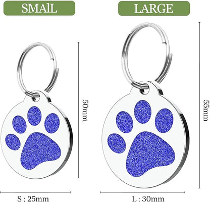Dog Tags Personalized for Pets Dog Name Tags Personalized Dog Tag Engraved with Any Name & Text Custom Dog ID Tags Glitter Bone ID Tag for Puppy Cat (Silver-Round, S)
