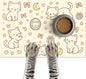 Cute Sweet Cat Food Mat for Dog Food Mat Food and Water Bowl Pet Feeding Bowl Mats for Pet Feeding Areas Easy Clean Fast Dry Feedings Pad Cats, Kittens & Small Dogs 24" x 16"