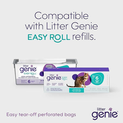 Litter Genie Platinum Pail Made of Durable Stainless Steel Includes 1 Easy Roll Refill