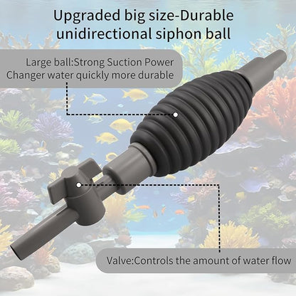 Aquarium Siphon Vacuum Cleaner for Gravel and Sand, Fish Tank Vacuum Gravel Cleaner, Manually Fish Tank Water Changer