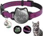 Waterproof Airtag Cat Collar, Breakaway Cat Airtag Collar with Luminous & Reflective Pattern Strap, Lightweight Kitten Collars for Apple Air tag, Hidden Holder for GPS Tracker - Cats, Kittens (9-13")