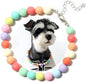 Hosiwei Dog and Cat Rainbow Beads Collar Necklace, Faux Pearls Necklace Pet Jewelry Colorful Candy Colors (Colorful, XL(16.5-22.2lb))