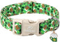St Patricks Day Dog Collar for Small Dogs - Green Beer Shamrock Dog Collars for Boys&Girls Dogs, Adjustable Irish Clover Puppy Collar with Quick Release Buckle XS