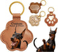 Personalized Pet Memorial Gifts for Dogs, Custom Name Paw Shaped Leather Keychain, Dog Fur Keepsake for Bag or Key