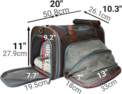 Mr. Peanut's Gold Series Big Apple XL Expandable Pet Carrier V3.0 (Charcoal Ash)