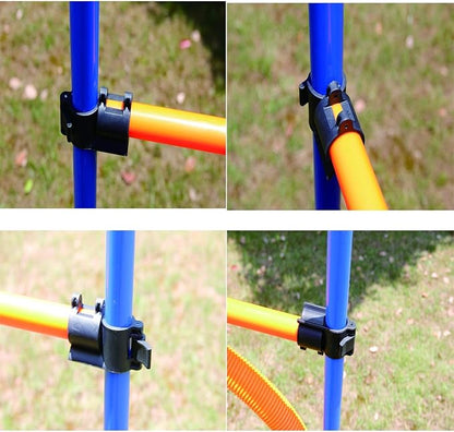 PAWISE Dog Agility Training Equipment, Puppy Agility Kit with Jump Ring, Adjustable Hurdles & Weave Poles, Outdoor Dog Obstacle Course for Backyard, Park Training, Portable Dogg Exercise Set