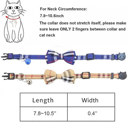 SuperBuddy Cat Collars Breakaway with Bell - 2 Pack Cat Safety Collars for Boys & Girls - Safety Buckle Kitten Collar for Pet Supplies,Stuff,Accessories