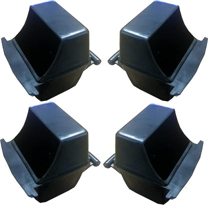 Lot of 4 Bird Cage White Plastic Seed Water Feeder Cups (Black)