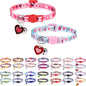 Breakaway Cat Collars for Girl Boy Cats, Fall Winter All Weather Cat Collar Personalized Pattern 2 Pack,Cute Classic Safety Buckles and Bells,Adjustable Printed Nylon Colorful Kitten Collar