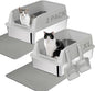 TENTIZON 2 Pack Large Stainless Steel Cat Litter Boxes, Open Top Metal Kitty Litter Tray with High Sides, Litter Mat, Scoop for Indoor Cats, Kitten,Big Cats, No Odor, No Mess, Leak Proof, Easy Clean