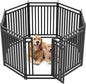 Dog Fence for Yard Outdoor Indoor Dog Playpen 40" Height 8 Panels Metal Dog Pen Puppy Playpen Portable Dog Kennel Crate for RV Camping(Black-Silver)