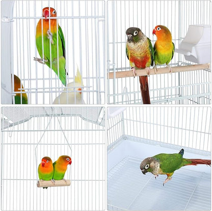 Yaheetech 41'' Open Top Medium Size Quaker Parrot Bird Cage Cockatiel Indian Ring Neck Sun Parakeet Green Cheek Conures Lovebird Budgie Canary Finch Parrotlet Bird Cage, White