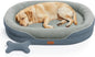 Jumbo Orthopedic Dog Bed, Big Dog Beds for Extra Large Sized Dogs with Full-Surround Bolsters, Dual-Sided Dog Cooling Bed with Memory Foam, Washable Pet Sofa Couch with Nonslip Bottom, Dark Grey