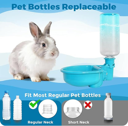 VANNON 16oz Pet Water Bottle, Gravity Dog Water Bowl Dispenser for Cage, Anti-Overflow Water Dispenser for Small Dogs, Cats, Rabbits and Other Small Animals, BPA Free, Gradient Blue