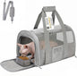Cat Carrier Pet Dog Carrier Airline Approved for Puppy Kitten Carriers Under 15lb, Collapsible Soft Sided TSA Approved Travel Carrier-Grey