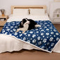 Waterproof Blanket for Dog Cat or Adult, Cute 3D Textured Paw Dog Blanket for Bed Couch Sofa, Soft Liquid Pee Proof Pet Furniture Protector, 60"x80", Navy Blue