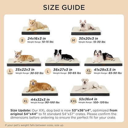 Bedsure XL Dog Beds Large Sized Dog - Extra-Large Comfy Flat Puppy Bed with Removable Washable Cover, Orthopedic Egg Crate Foam Pet Mat, Suitable for Pet Up to 100 lbs