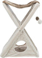 TRIXIE Miguel Fold and Store Cat Hammock, Indoor Cat Furniture with Dangling Toys, Scratching Pad, and Cave, Taupe/Light Gray