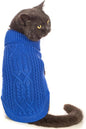 Stretchy Cat Sweater - 17 Colors & 6 Sizes | Snug Winter-Ready Knit for Boy/Girl Cats & Kittens(Dark Blue, Large)