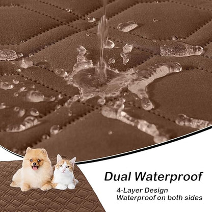 hyha Waterproof Dog Bed Blanket, Soft Pet Blankets, Waterproof Couch Cover for Dogs, Reversible Sofa Covers Washable for Furniture (30x70 Inch, Brown/Brown)