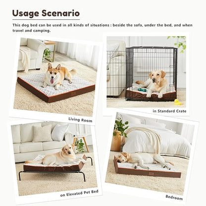 WESTERN HOME WH Medium Dog Bed for Medium Size Dogs, Orthopedic Pet Bed Waterproof Mattress with Removable Washable Cover, Thick Egg Crate Foam Dog Bed with Non-Slip Bottom