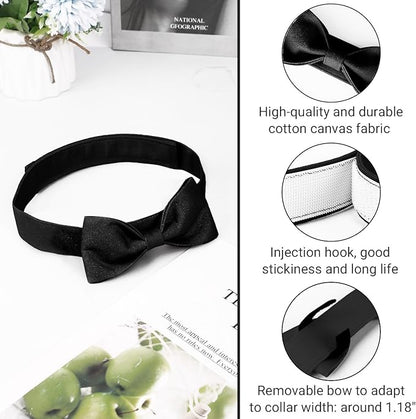 Segarty Dog Wedding Outfit, Adjustable Black Bowtie Collar for Extra Large Dogs Neck Girth 16.5-21.3in, Tie Tuxedo Comfortable Pets Grooming Accessories for Formal Wedding Holiday Birthday Party