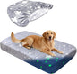 Flannel Waterproof Dog Bed Covers Replacement Washable, Elastic Edged Dog Bed Sheet with Glow in the Dark Star Design for Large & Medium Pet Beds, Cover Only (Gray, 52.0"L x 28.0"W x 5.0"Th)