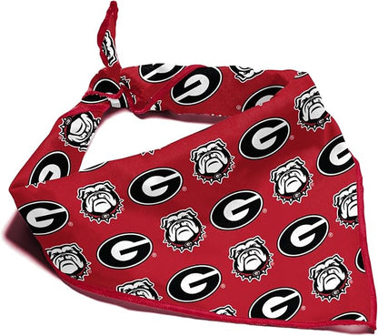 Georgia Bulldogs Officially Licensed Bandana for Dogs and Cats | Fits Pets Great Gift Idea | Easy-to-Tie (Large, 28")