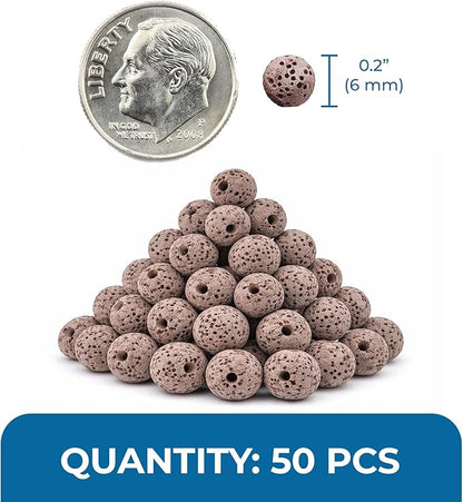 SunGrow 50 Pumice Beads for Betta Fish, Volcanic Lava Rocks for Filtration, 0.2" Aquarium Decor, Anchor Plants in Pores, Helps with Aeration, Hiding Spot for Fry in Freshwater and Saltwater Tanks